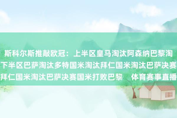 斯科尔斯推敲欧冠：上半区皇马淘汰阿森纳巴黎淘汰维拉巴黎淘汰皇马下半区巴萨淘汰多特国米淘汰拜仁国米淘汰巴萨决赛国米打败巴黎    体育赛事直播