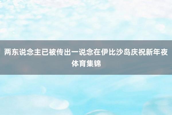 两东说念主已被传出一说念在伊比沙岛庆祝新年夜体育集锦