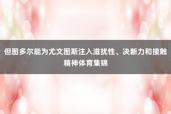 但图多尔能为尤文图斯注入滋扰性、决断力和接触精神体育集锦