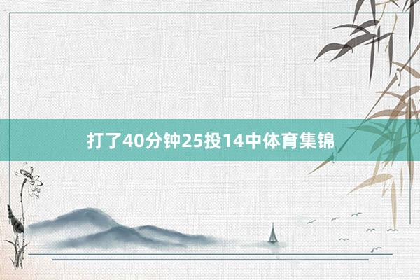 打了40分钟25投14中体育集锦