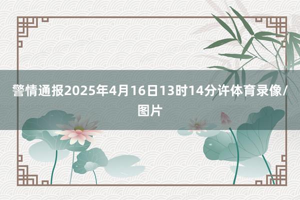警情通报2025年4月16日13时14分许体育录像/图片
