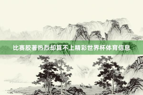 比赛胶著热烈却算不上精彩世界杯体育信息