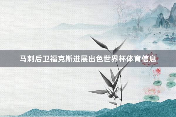 马刺后卫福克斯进展出色世界杯体育信息