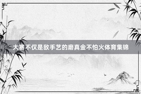 大赛不仅是敌手艺的磨真金不怕火体育集锦