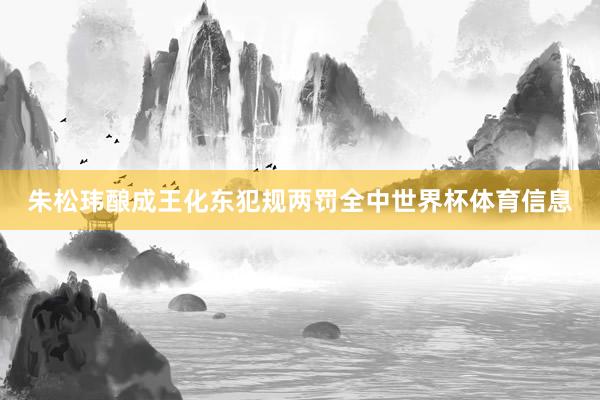 朱松玮酿成王化东犯规两罚全中世界杯体育信息