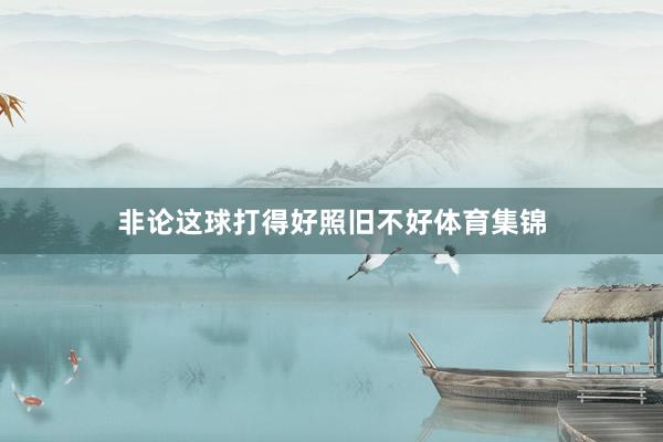 非论这球打得好照旧不好体育集锦