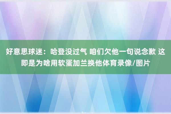 好意思球迷：哈登没过气 咱们欠他一句说念歉 这即是为啥用软蛋加兰换他体育录像/图片