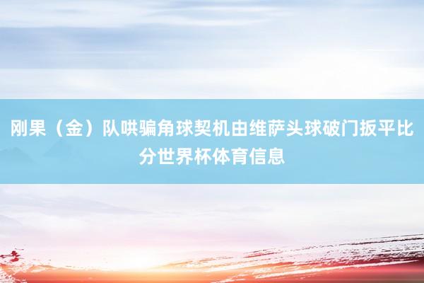 刚果（金）队哄骗角球契机由维萨头球破门扳平比分世界杯体育信息